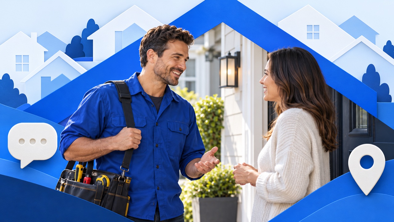 A homeowner and contractor discussing a project